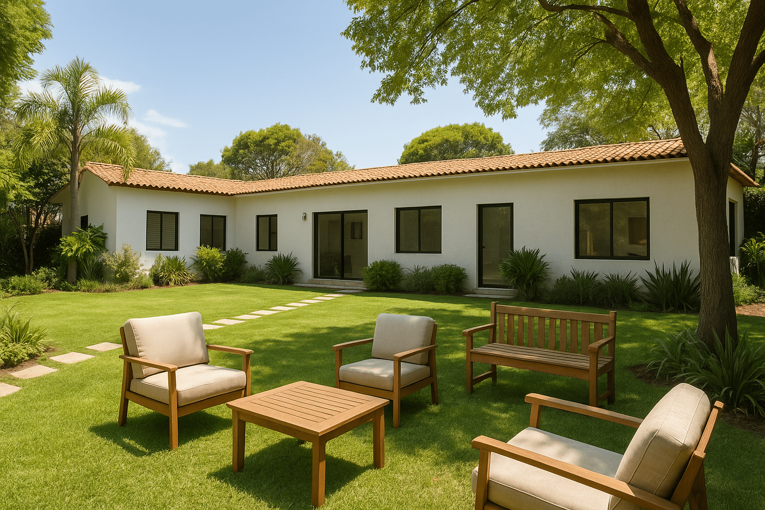 Instalaciones modernas con áreas verdes y espacios de convivencia al aire libre | Clínica Finca Solarium